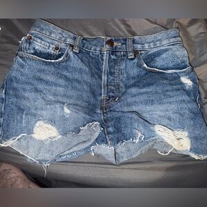 We The Free Blue Denim Shorts